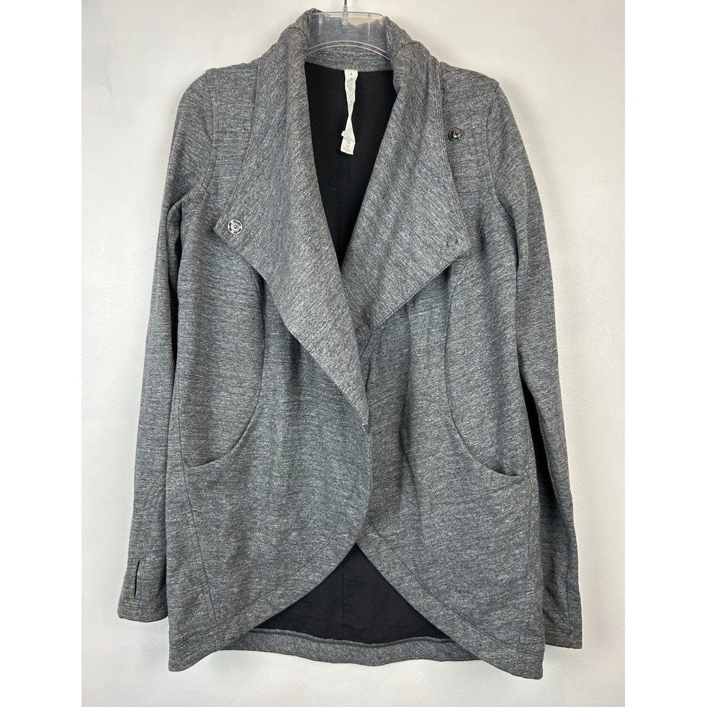 Lululemon Jacket Womens 4 Thats a Wrap Sweater Heather Grey Workout Casual Cozy